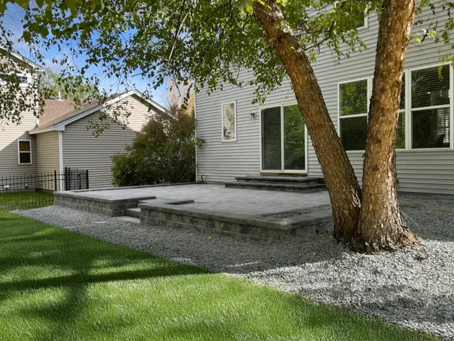 Retaining wall and patio installation in Edmonton