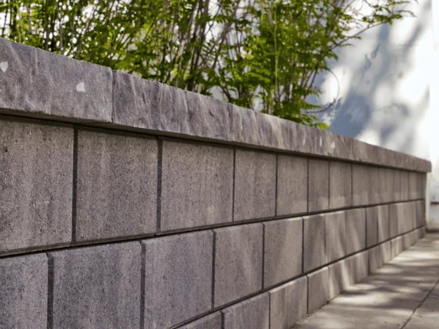 Retaining wall installation in Sherwood Park