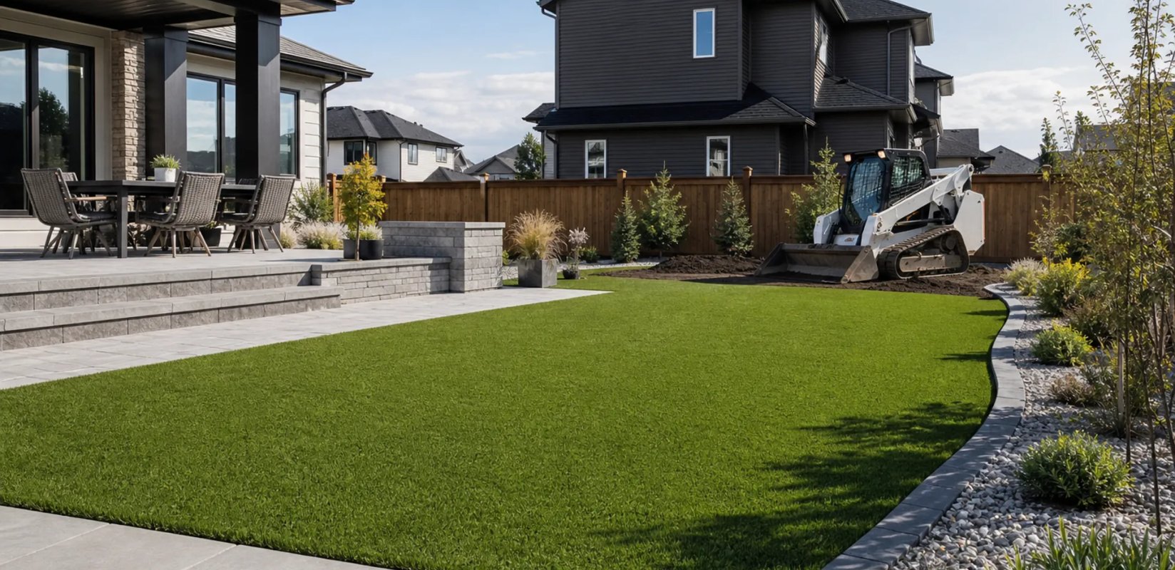Artificial turf cost Edmonton lawn installation by Serene Landscaping