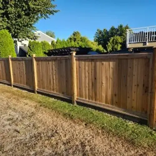 Cedar fence installation in Edmonton