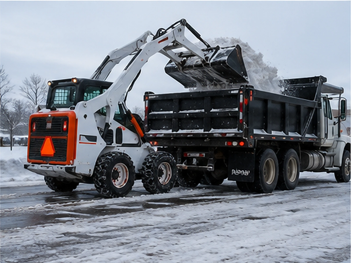 Commercial snow hauling from an Edmonton parking lot