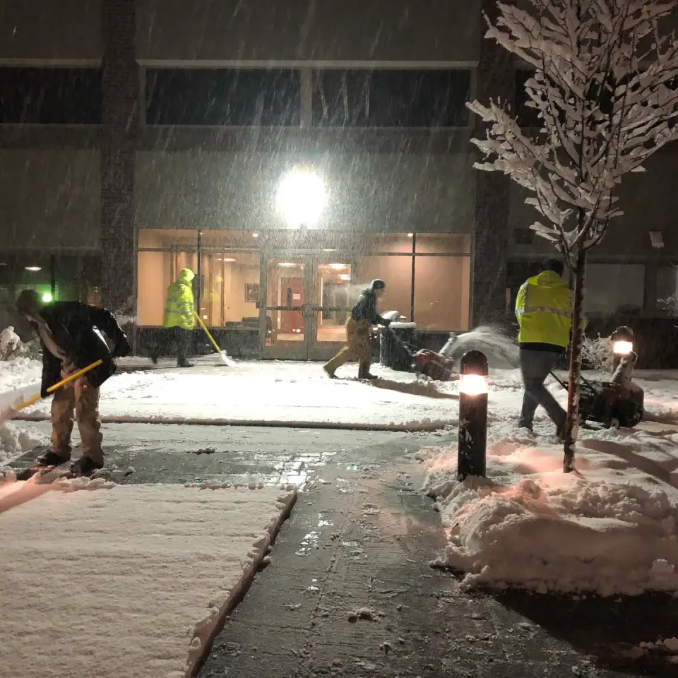 Commercial snow removal crew in Edmonton