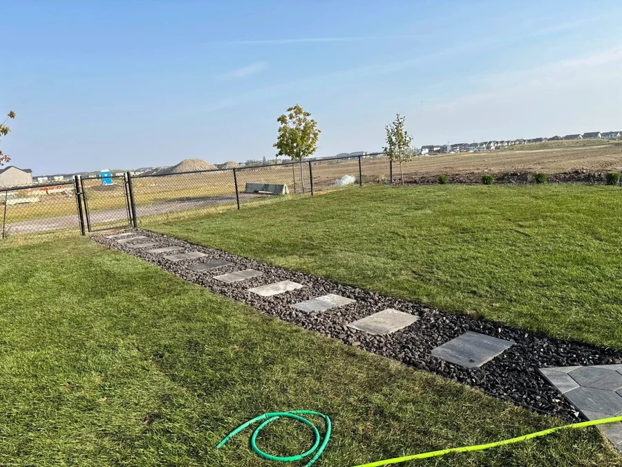 Completed new build landscaping yard in Edmonton