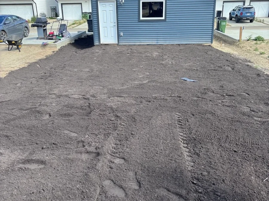 Residential lot final grade and drainage prep for a home build in Rosenthal, Edmonton.