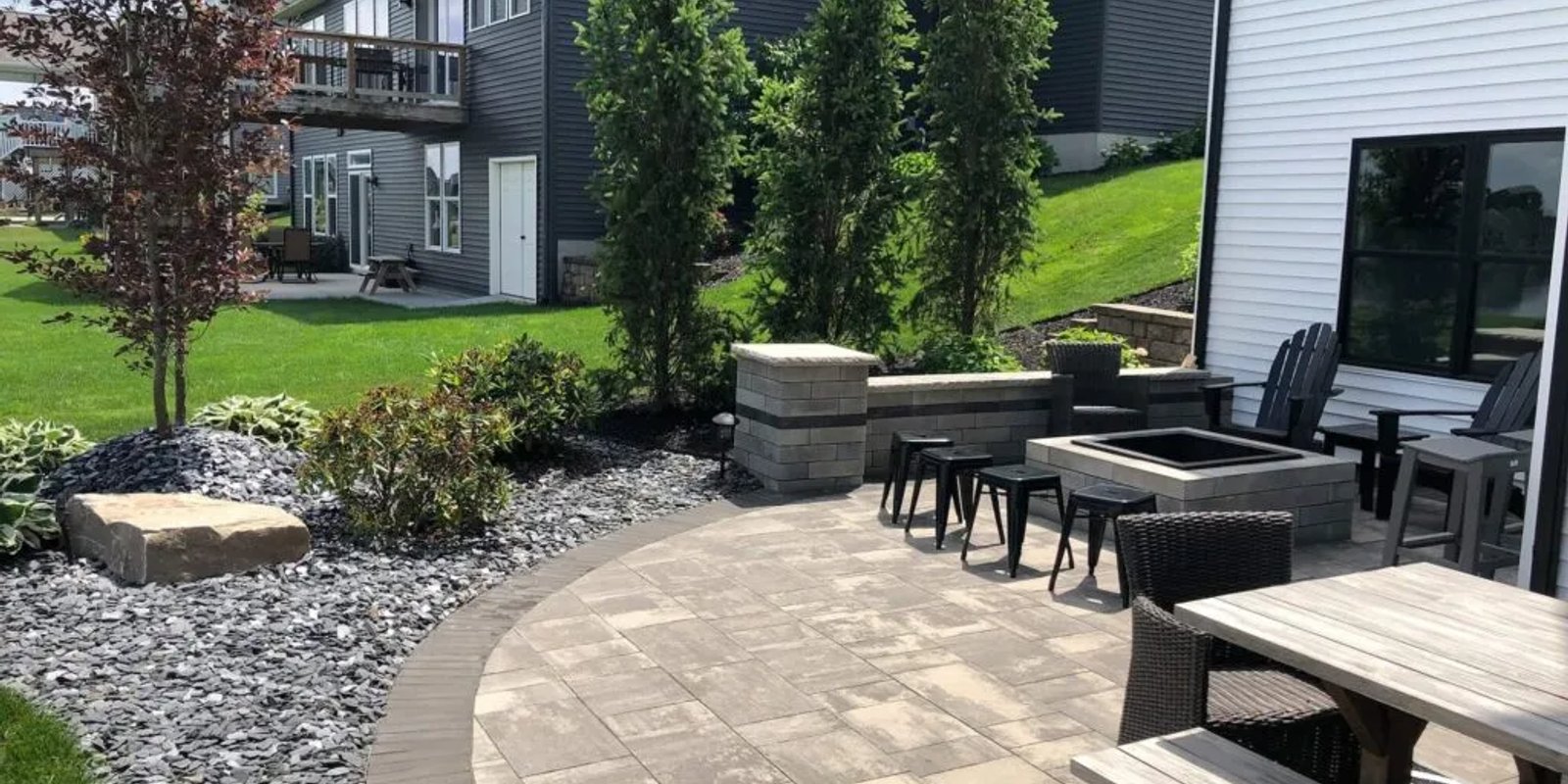 Interlocking paving stone walkway and patio in Edmonton