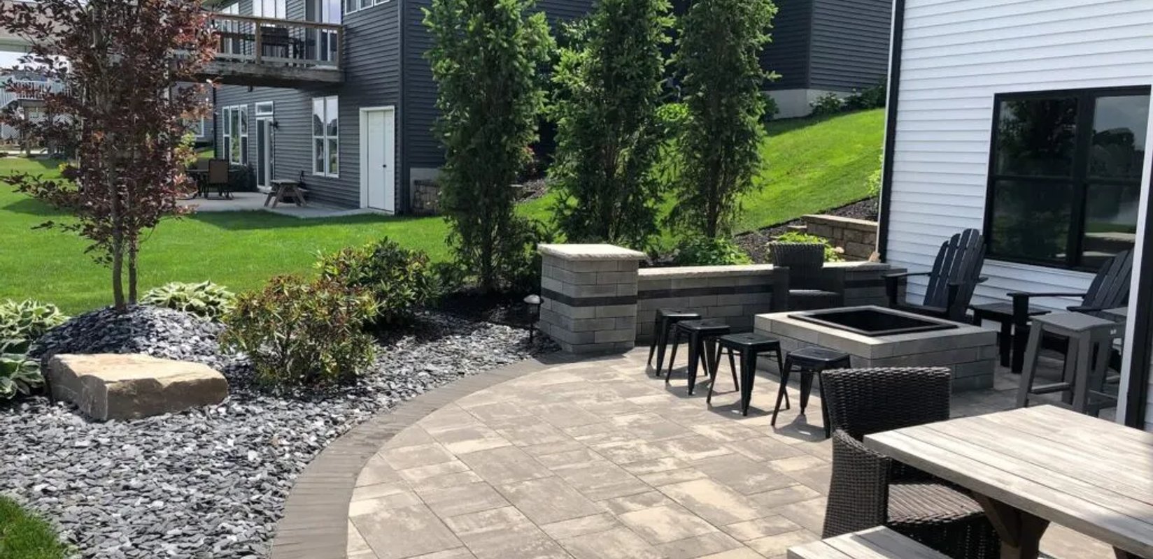 Interlocking paving stone walkway and patio in Edmonton