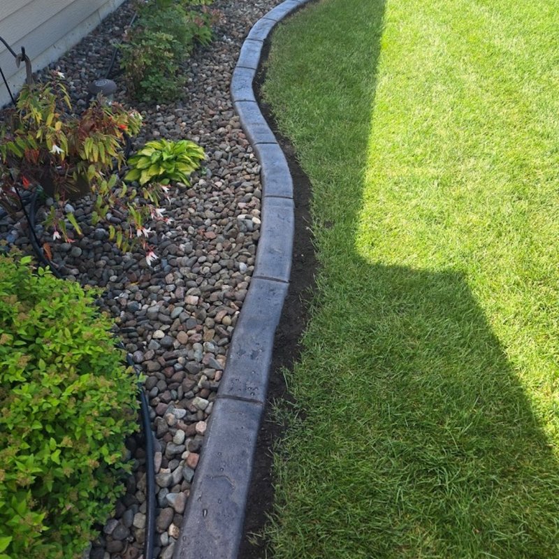 Landscape Edging and River Rock Installation in Edmonton