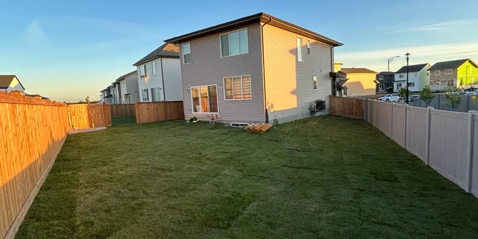 Full yard landscaping project in Edmonton