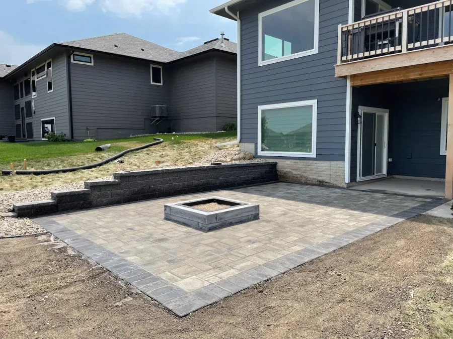 Patio with fire pit in Edmonton
