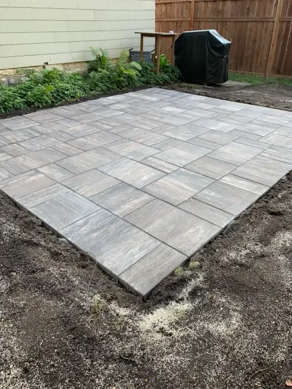 paving stone seating area