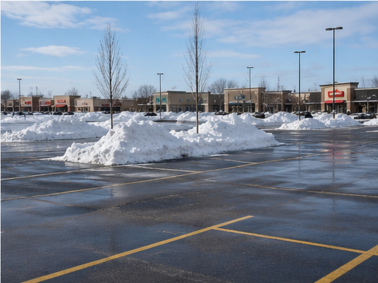 Planned snow storage for an Edmonton commercial property