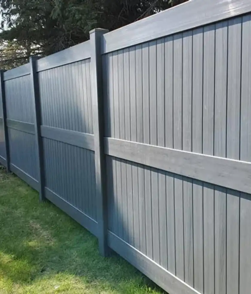 PVC fence installation by Serene Landscaping in Edmonton.
