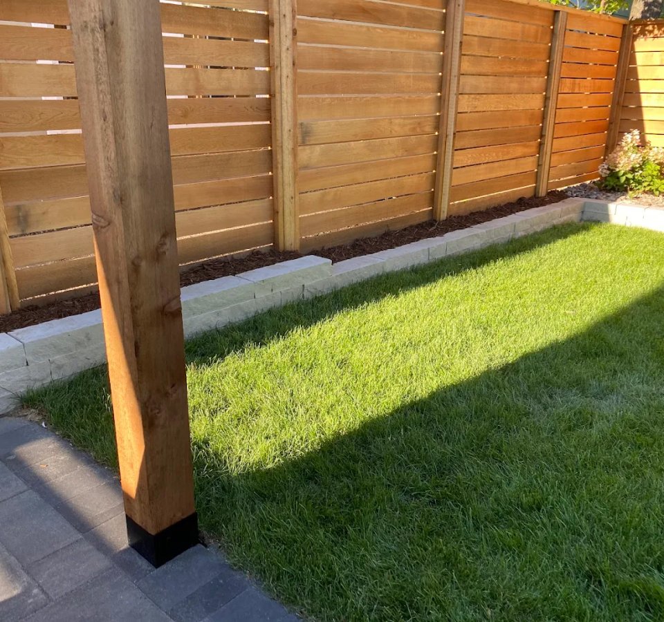 Garden wall installation in Sherwood Park