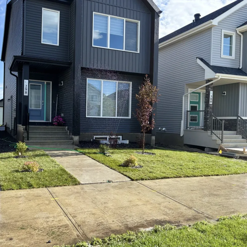New build landscaping in Jensen Lakes, St. Albert
