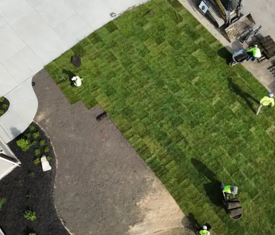 Fresh sod installation in Edmonton for a clean, healthy lawn.