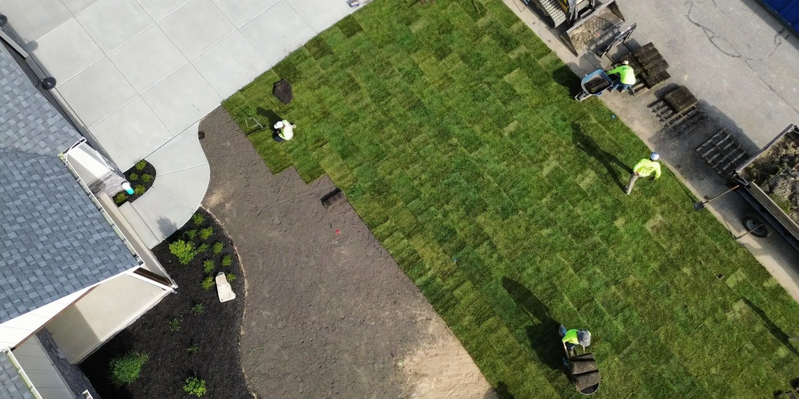 Fresh sod installation in Edmonton